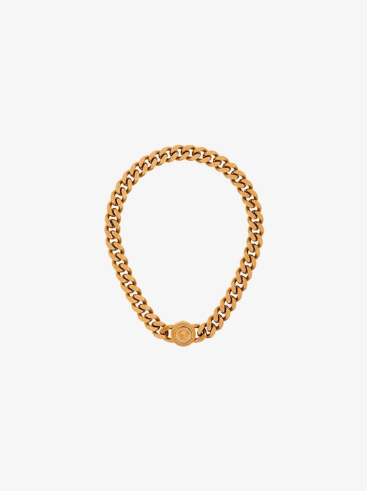 Gold Tone Medusa Chain Necklace