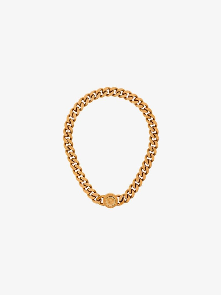 Gold Tone Medusa Chain Necklace