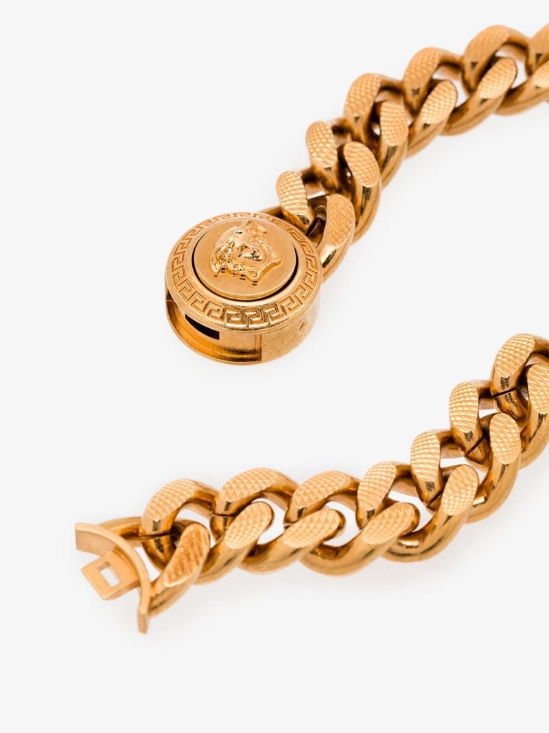 Gold Tone Medusa Chain Necklace