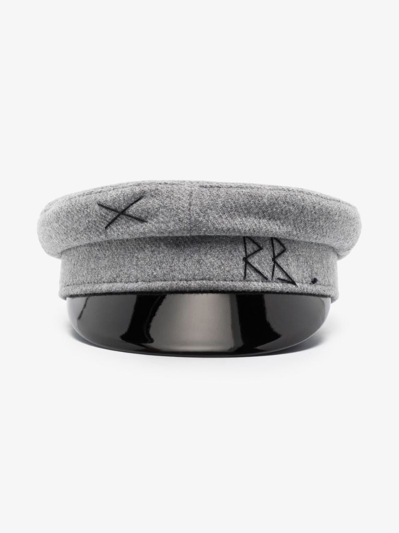Grey Wool Baker Boy Hat