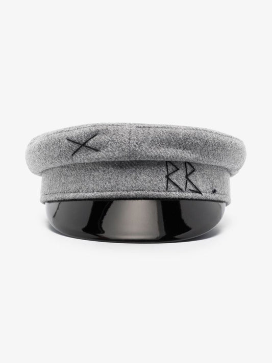 Grey Wool Baker Boy Hat