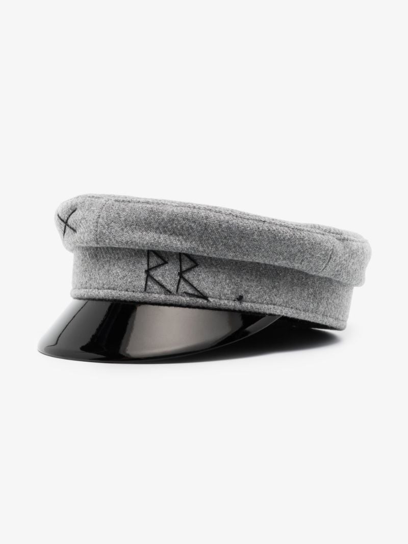 Grey Wool Baker Boy Hat