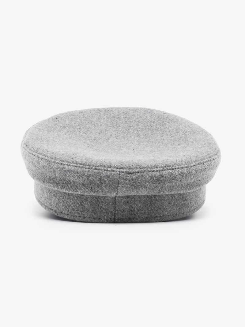 Grey Wool Baker Boy Hat