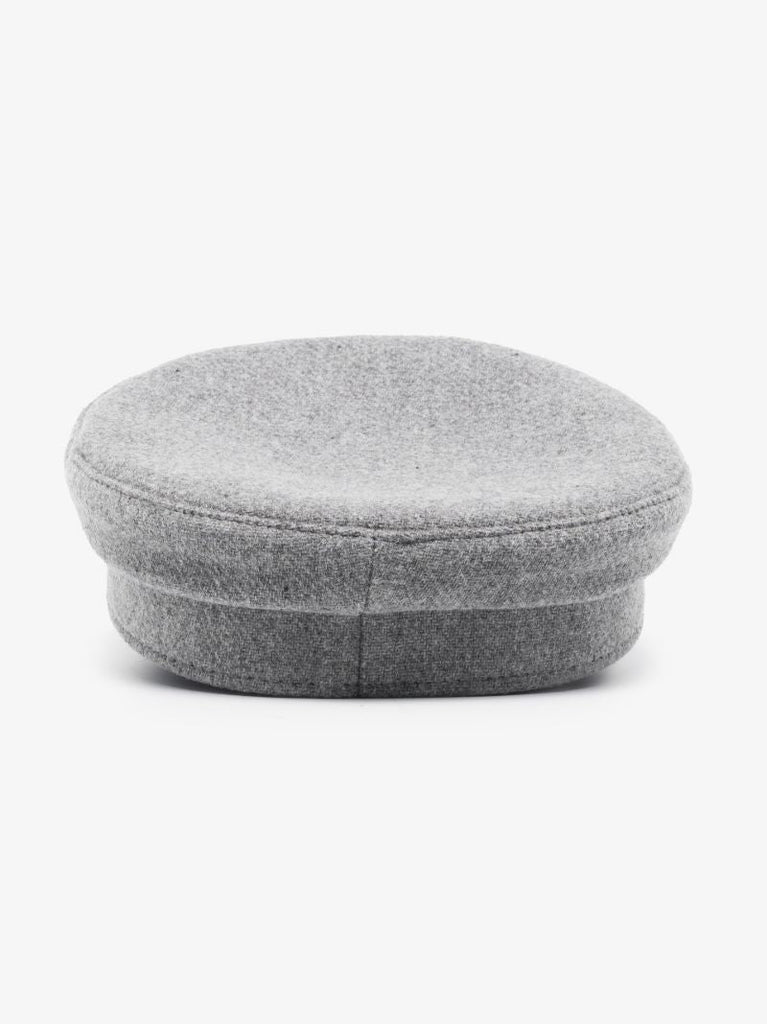 Grey Wool Baker Boy Hat