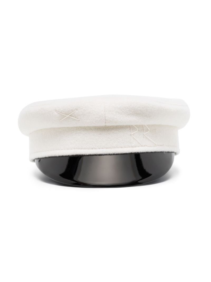 White Wool Baker Boy Hat