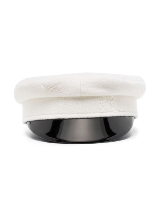 White Wool Baker Boy Hat
