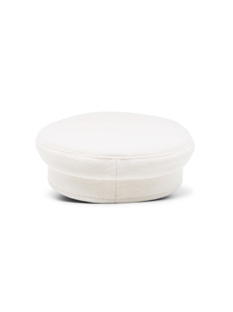 White Wool Baker Boy Hat