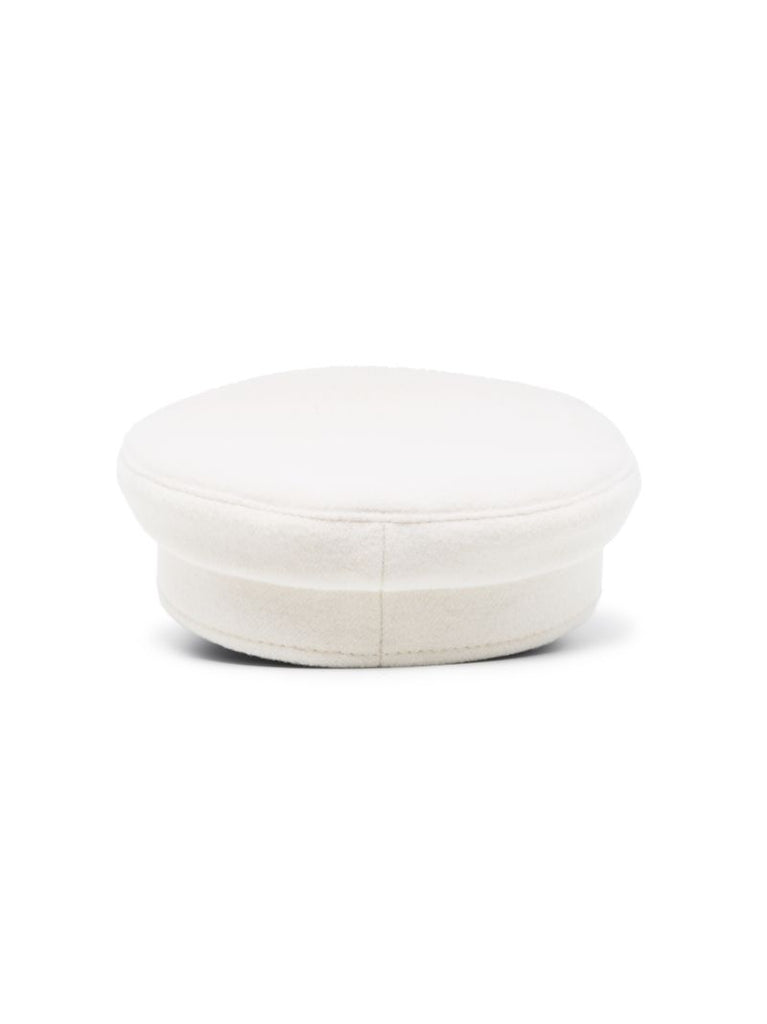 White Wool Baker Boy Hat
