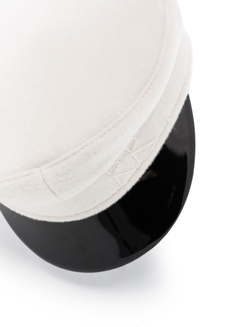 White Wool Baker Boy Hat