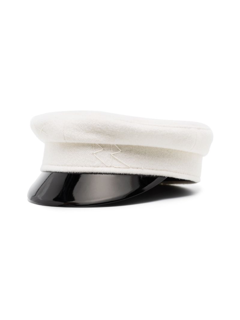 White Wool Baker Boy Hat