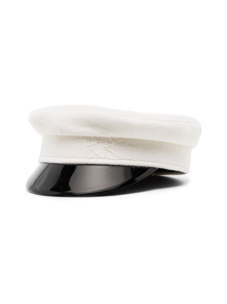 White Wool Baker Boy Hat