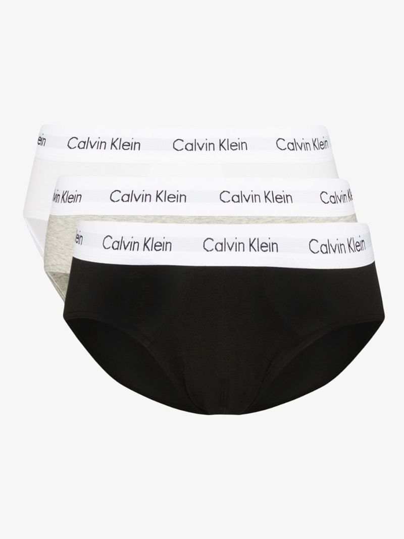 White, Grey and Black Cotton Briefs Set