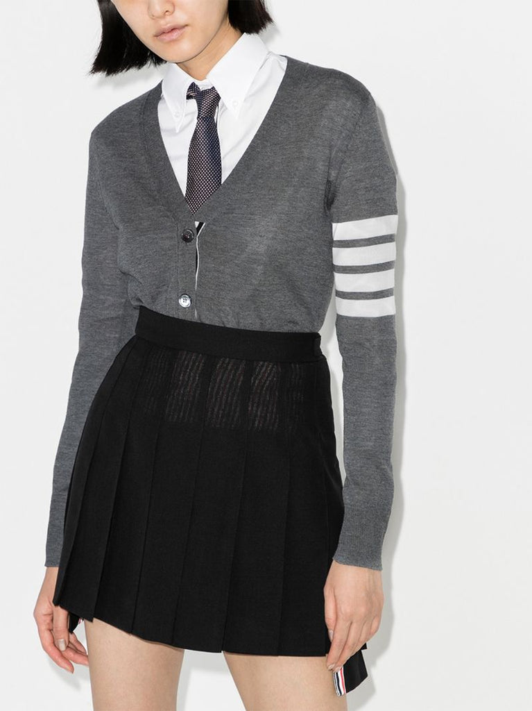 4-bar Stripe Merino Wool Cardigan