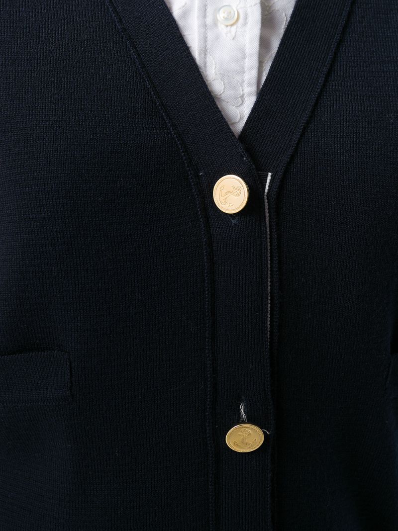 4-bar Stripe Merino Wool Cardigan