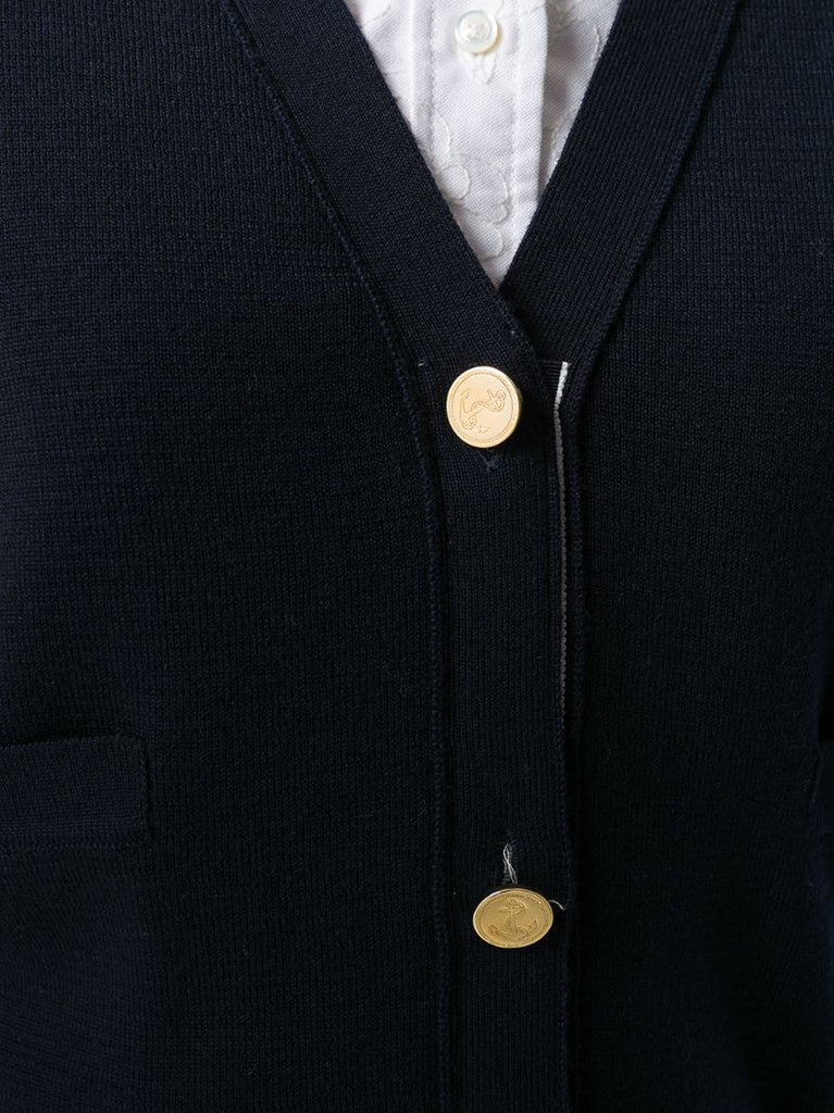 4-bar Stripe Merino Wool Cardigan