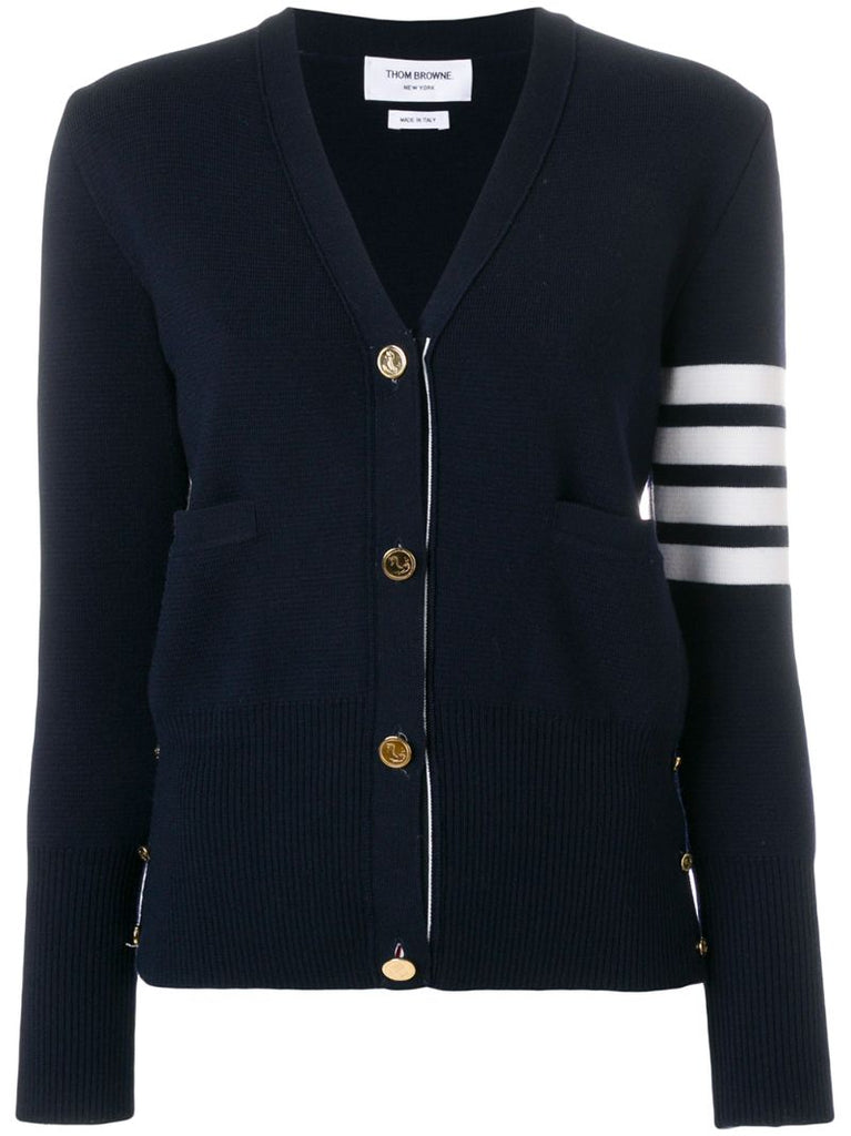 4-bar Stripe Merino Wool Cardigan