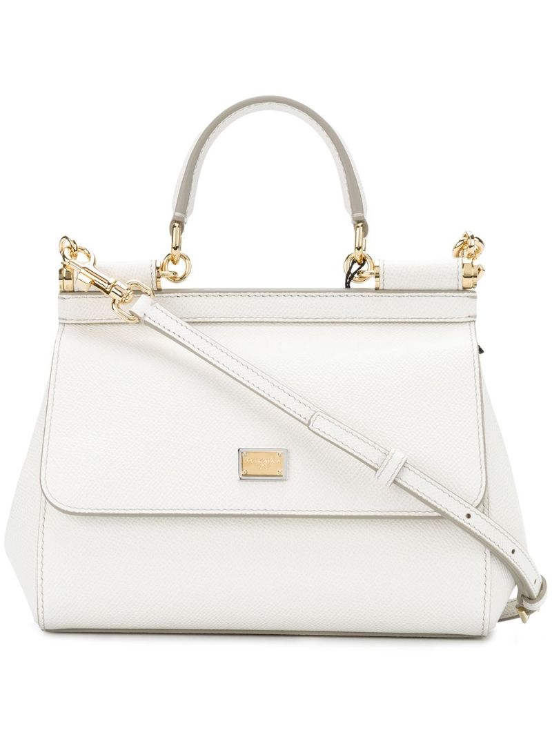 White Small Sicily Top Handle Bag