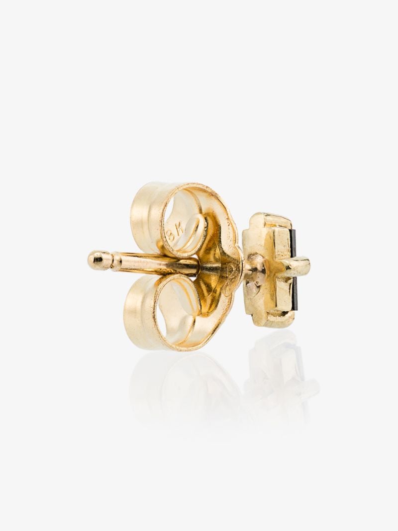 14k Yellow Gold Black Diamond Stud Earring