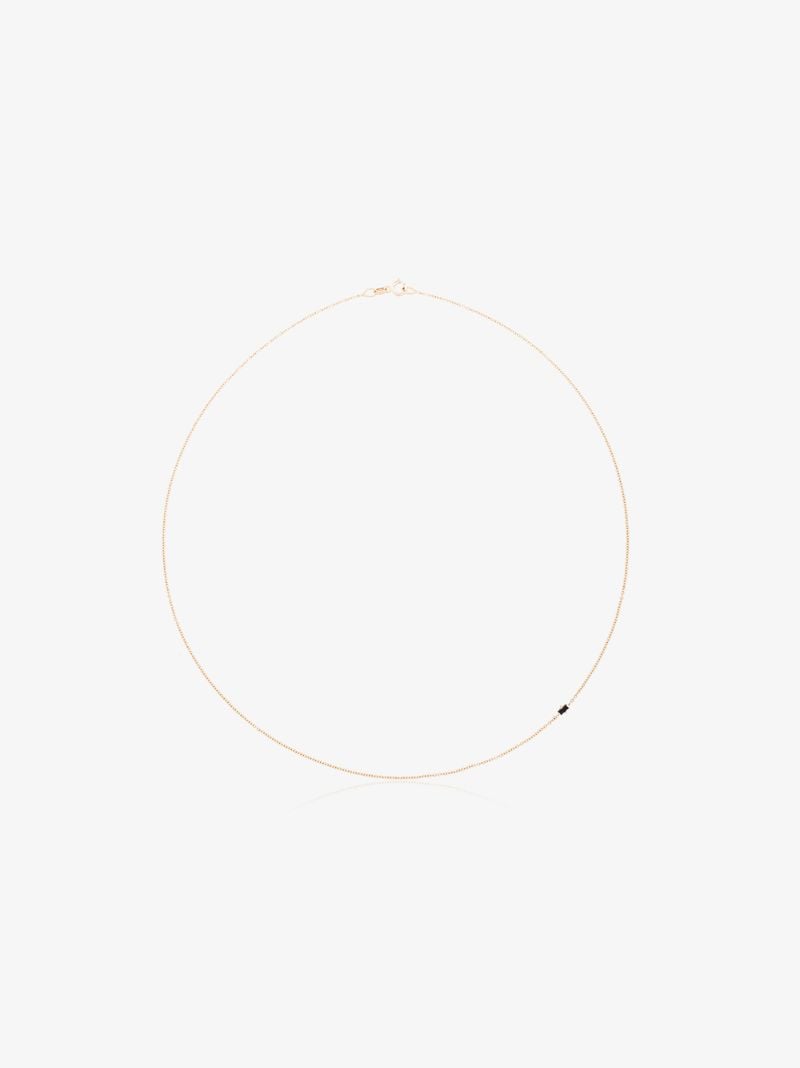 18k Yellow Gold and Black Diamond Necklace