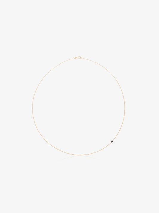 18k Yellow Gold and Black Diamond Necklace