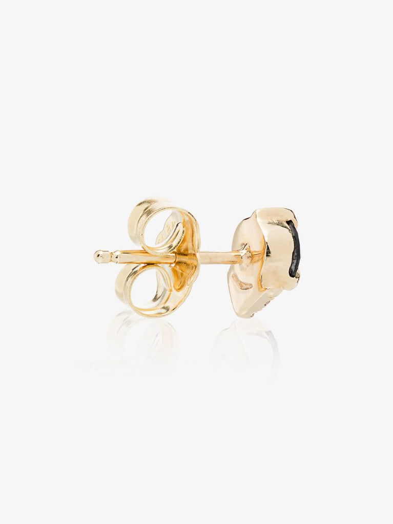 18k Yellow Gold Black Diamond Earring