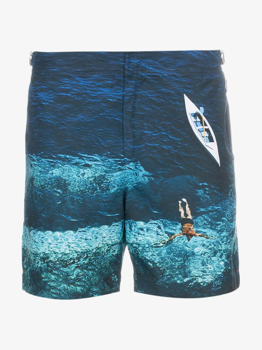 Blue Bulldog Printed Swim Shorts