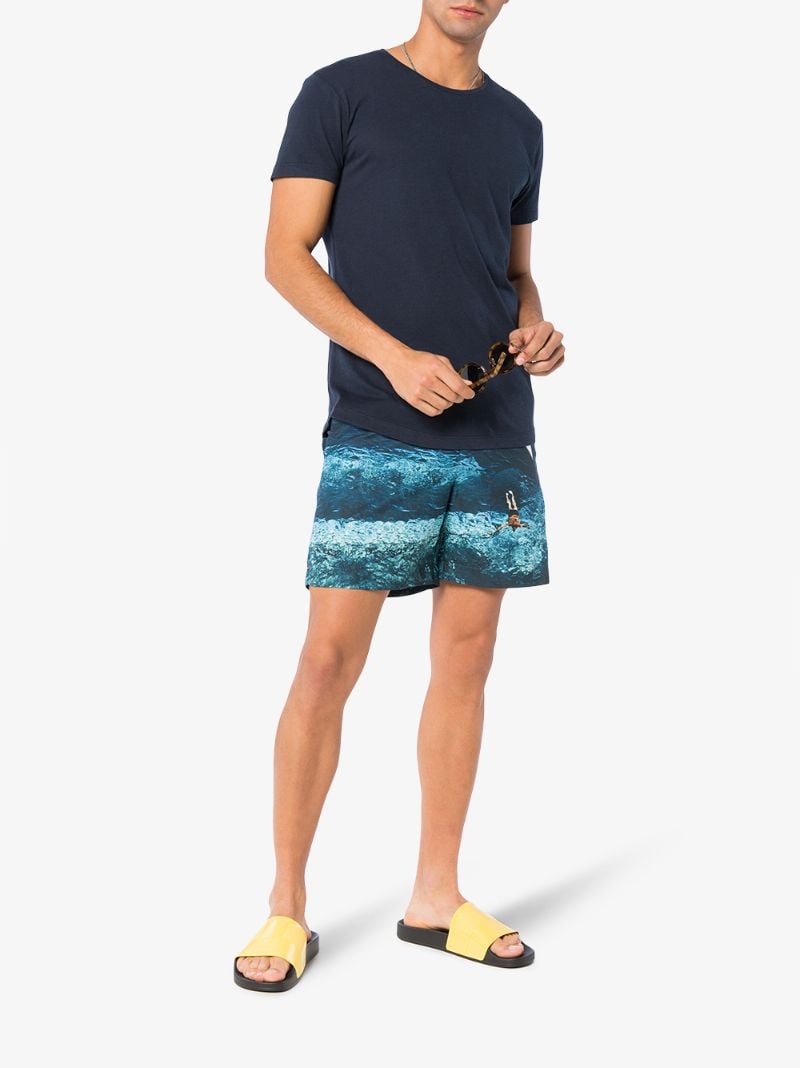 Blue Bulldog Printed Swim Shorts