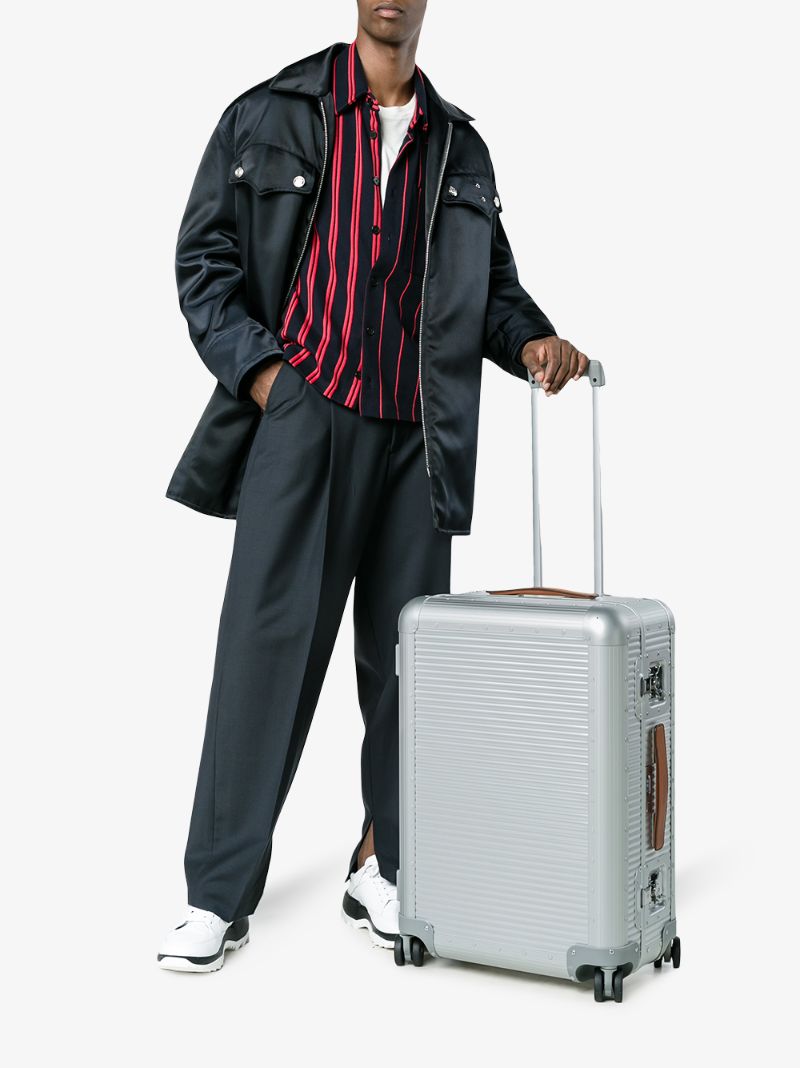 Metallic Silver Bank Spinner 68 Aluminium Suitcase