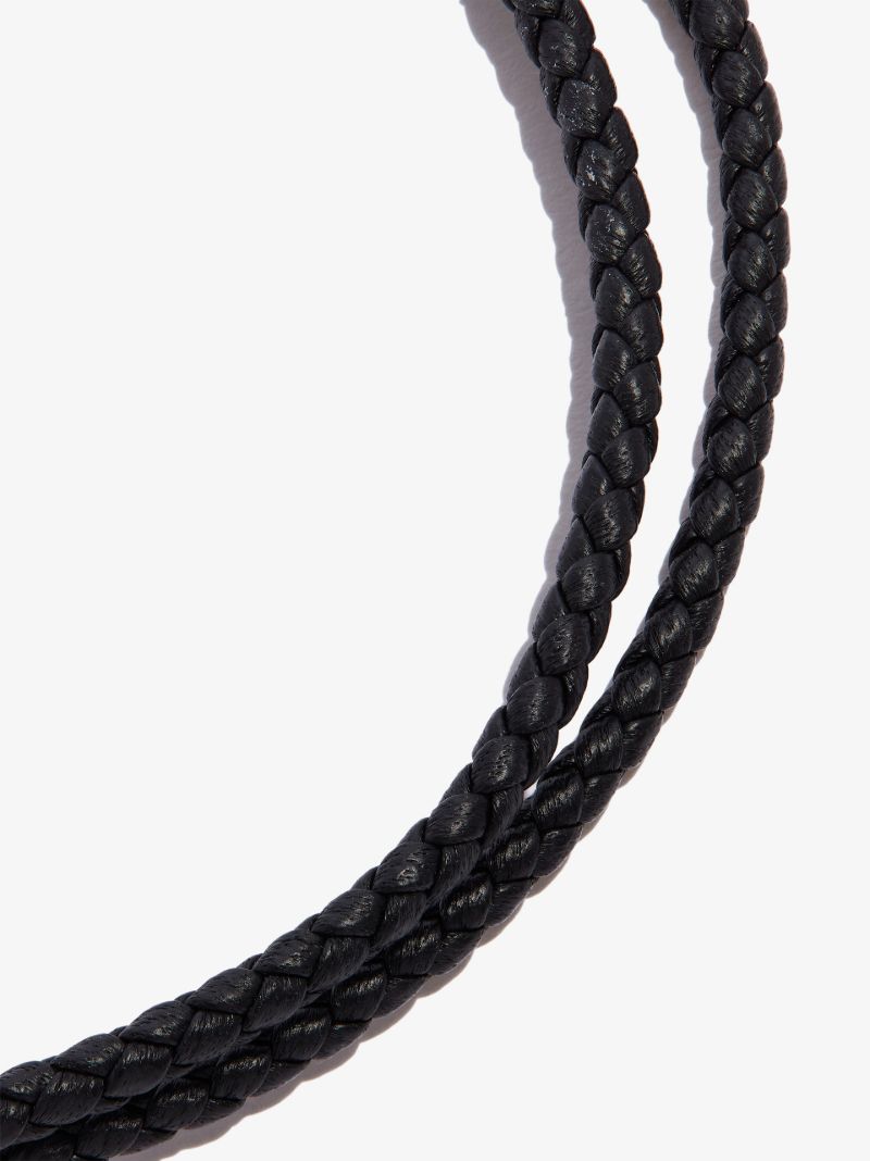 Black Chevron Triple Wrap Leather Bracelet