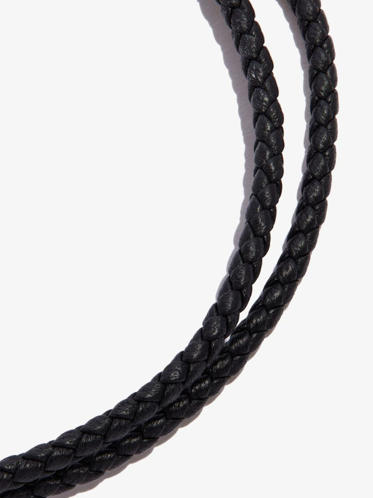 Black Chevron Triple Wrap Leather Bracelet