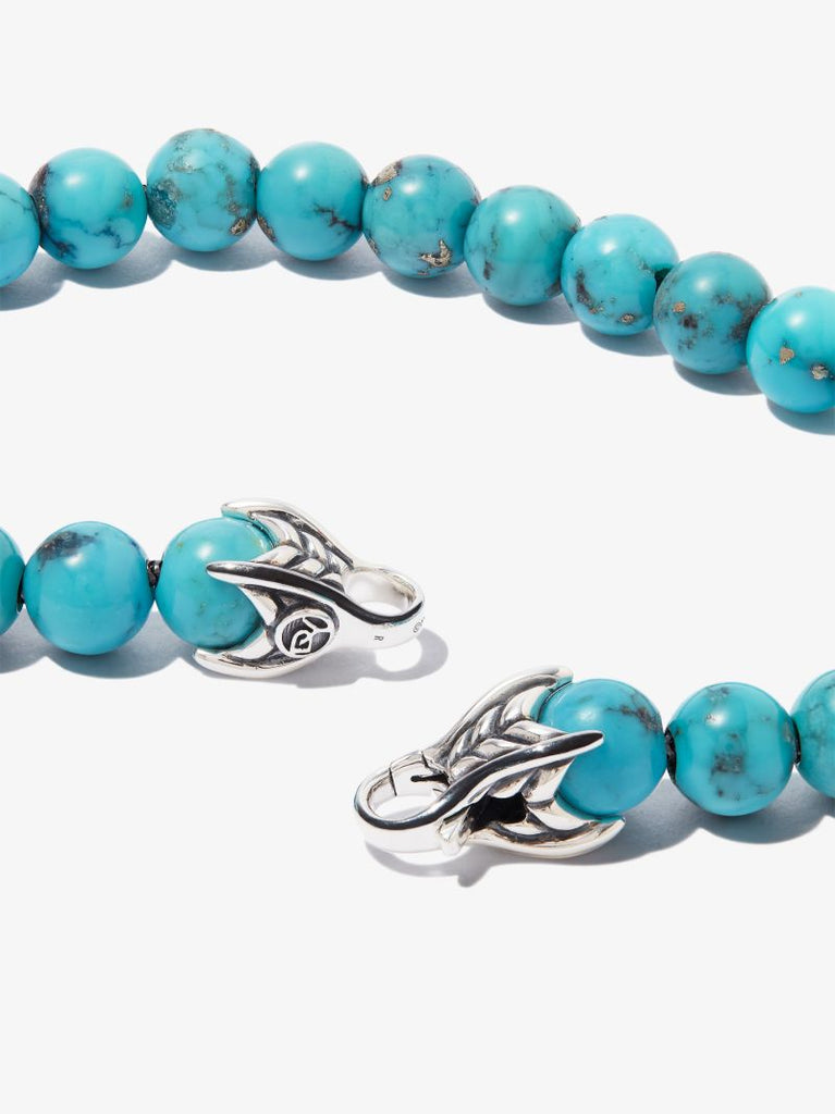 Sterling Silver Spiritual Beads Turquoise Bracelet