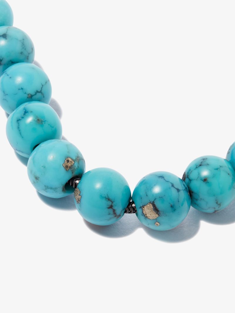 Sterling Silver Spiritual Beads Turquoise Bracelet