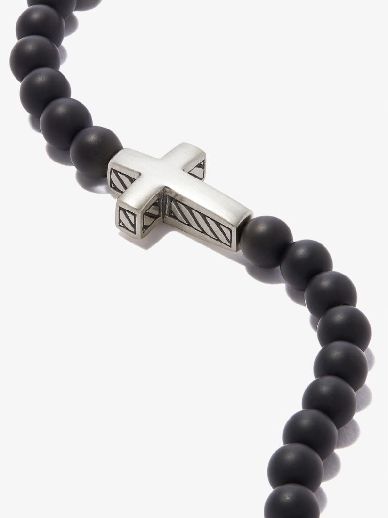 Sterling Silver Spiritual Beads Cross Bracelet