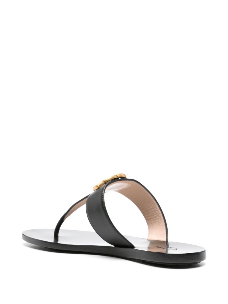 Black Gg Marmont Leather Slides