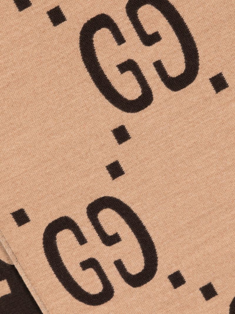 Brown Gg Logo Scarf