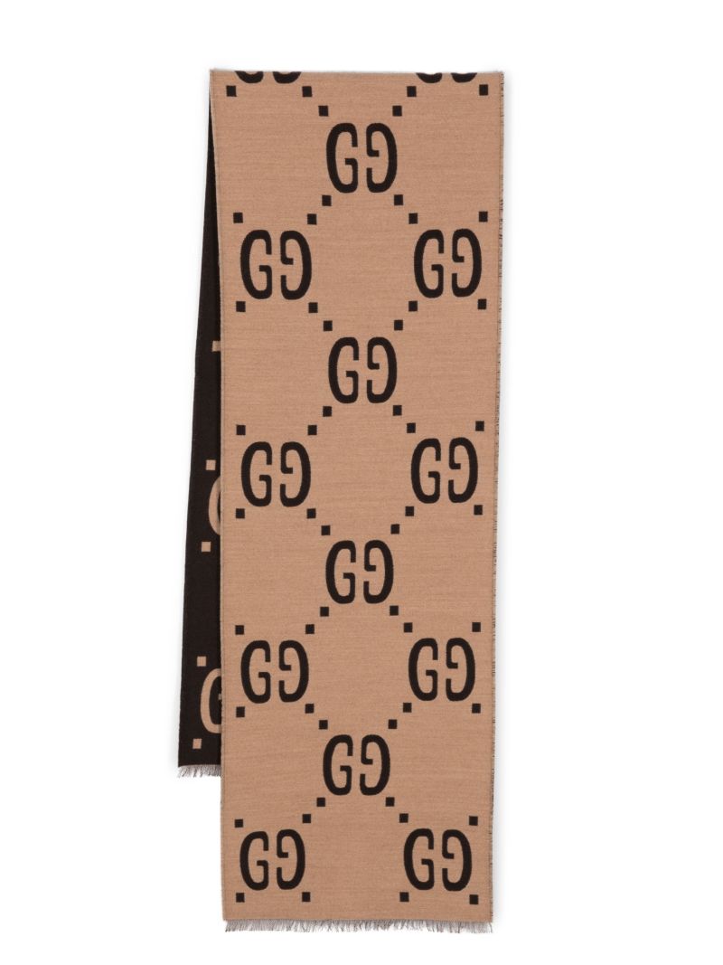 Brown Gg Logo Scarf