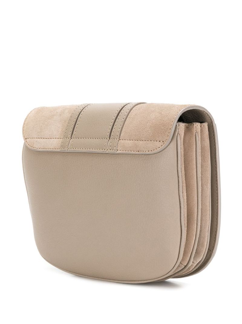 Grey Hana Leather Cross Body Bag