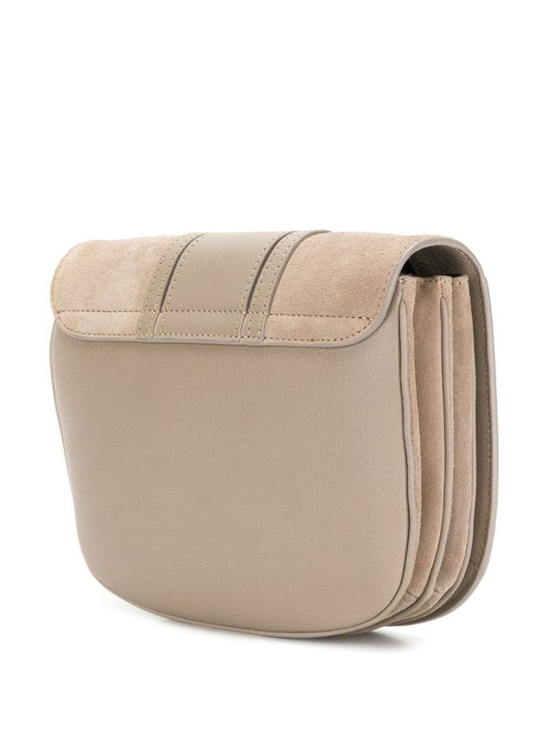 Grey Hana Leather Cross Body Bag
