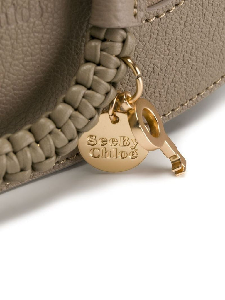 Grey Hana Leather Cross Body Bag