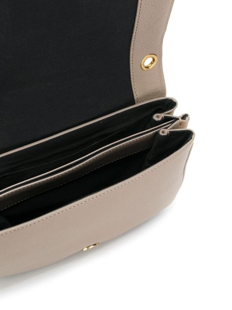 Grey Hana Leather Cross Body Bag