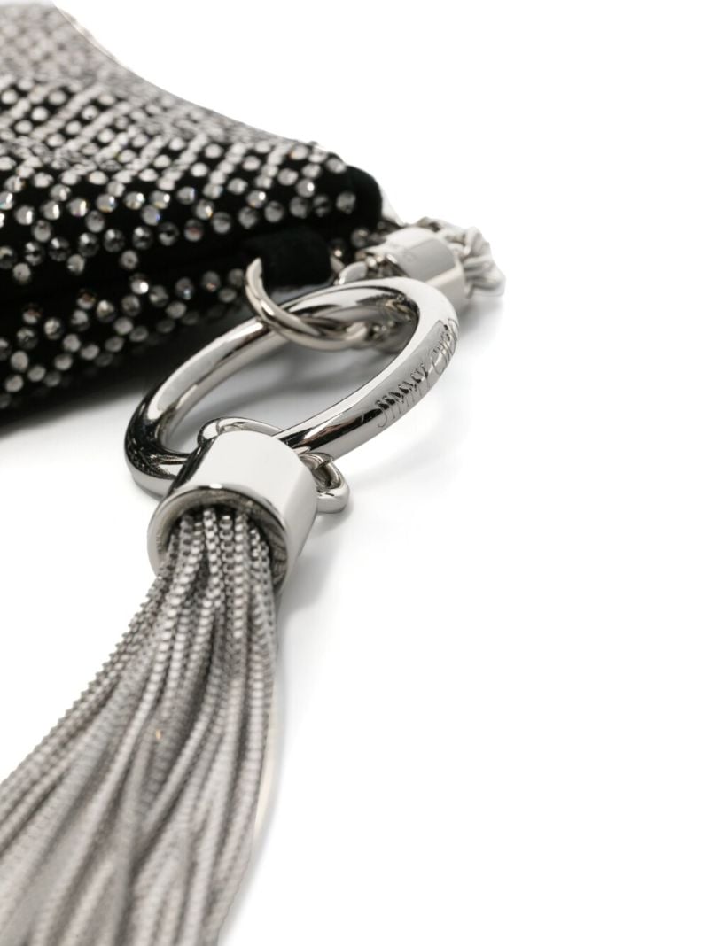 Black Callie Crystal Suede Clutch Bag