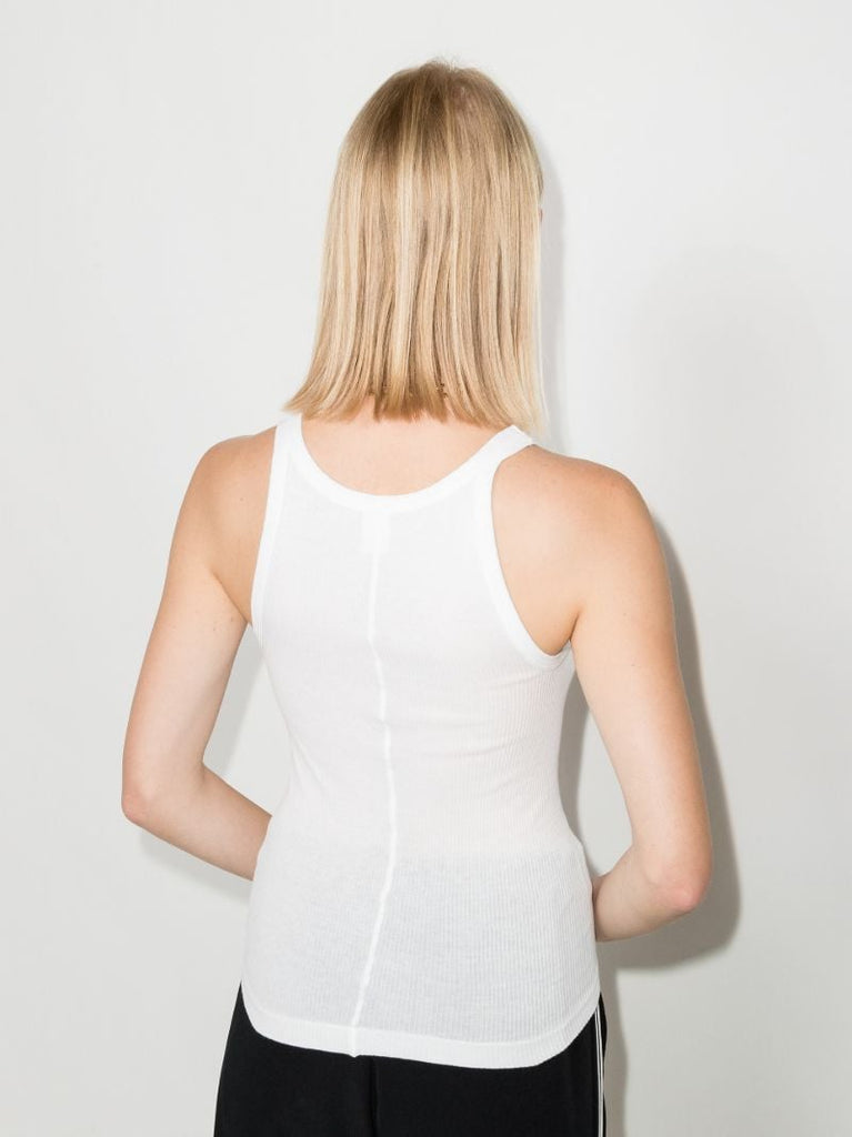 White Ribbed Tank Top