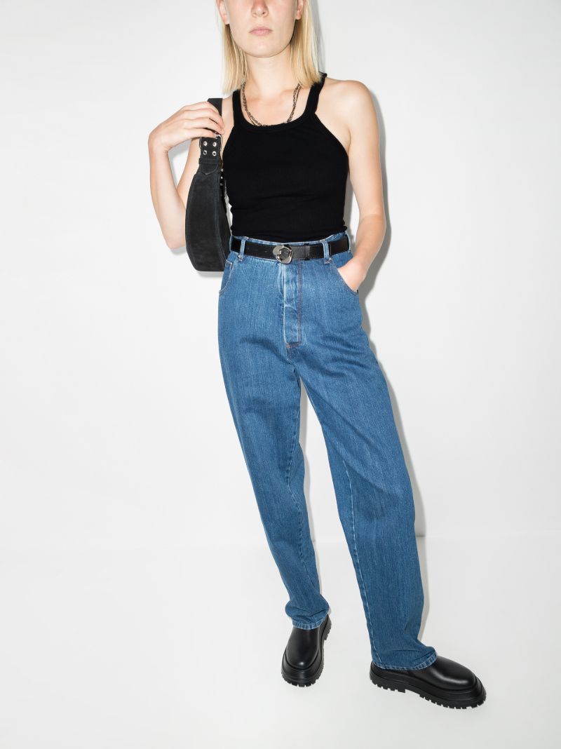 Black Ribbed Cotton Tank Top