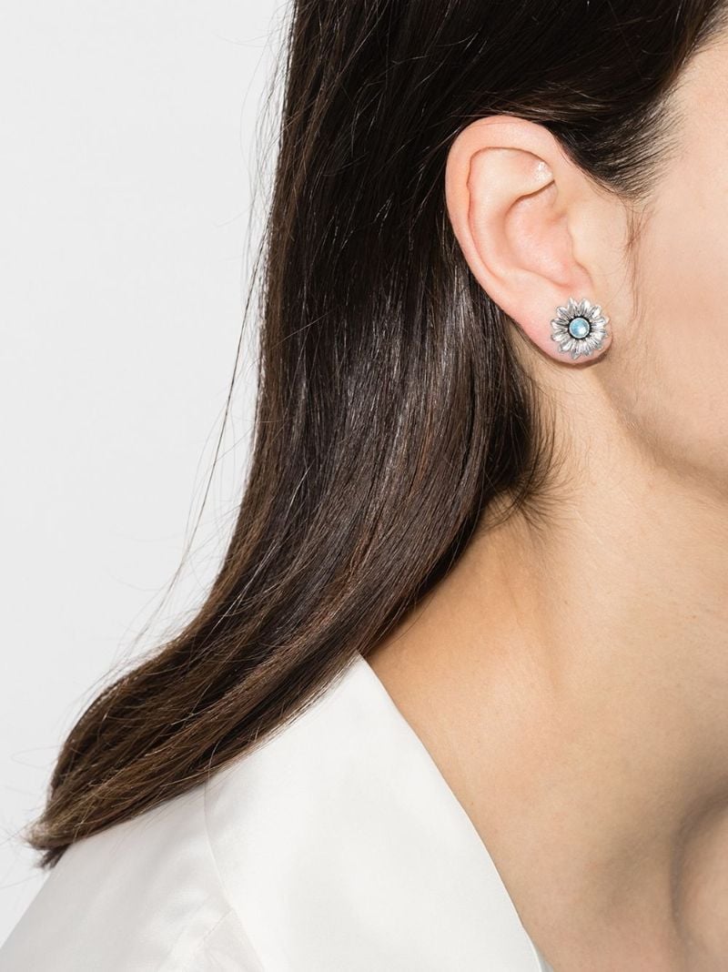 Sterling Silver Gg Topaz Flower Earrings