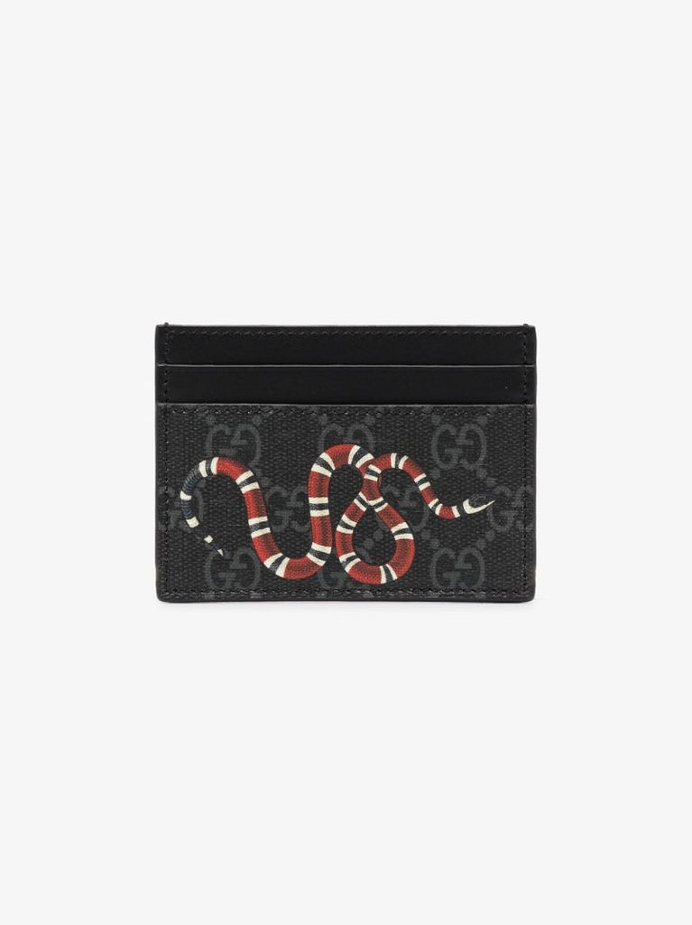 Black Kingsnake Gg Supreme Leather Card Holder