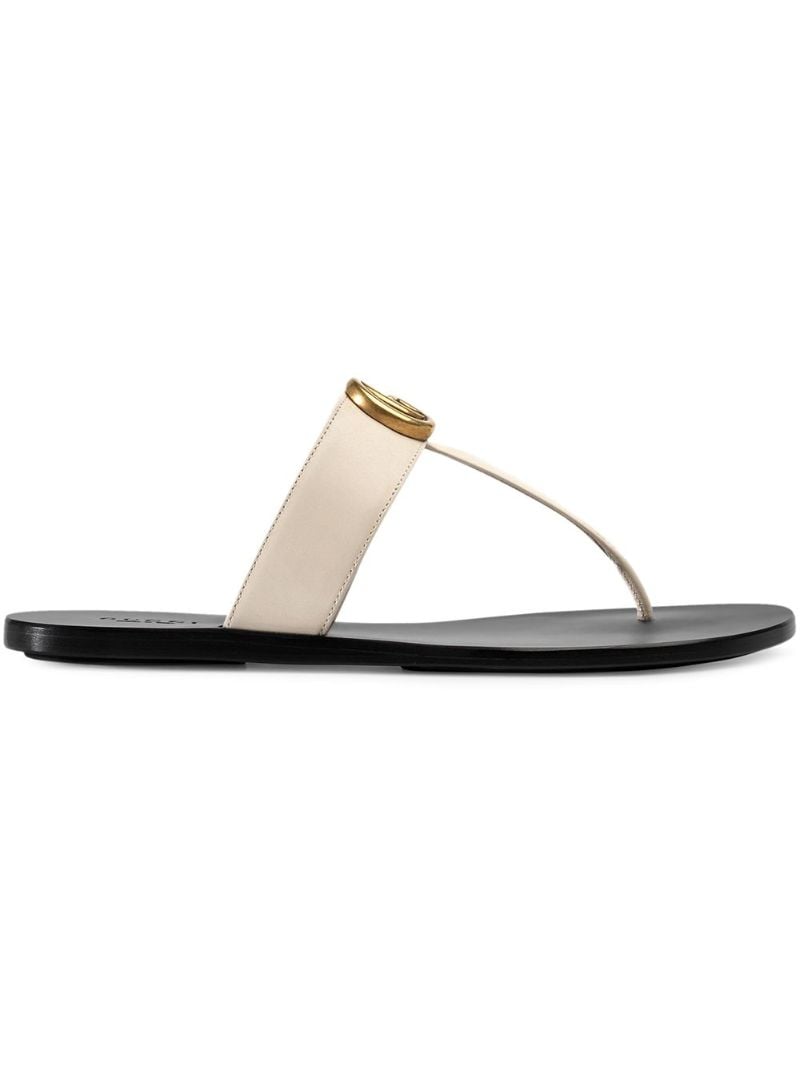 White Gg Marmont Sandals