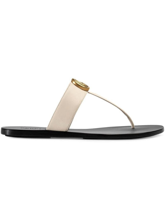 White Gg Marmont Sandals