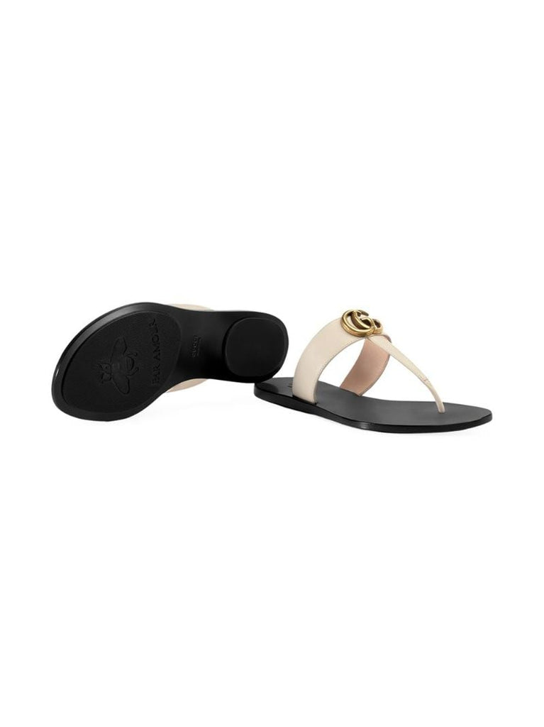 White Gg Marmont Sandals