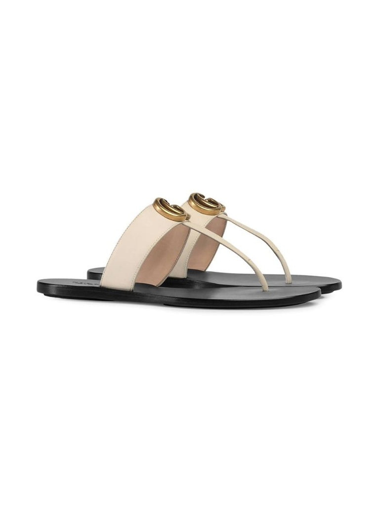 White Gg Marmont Sandals
