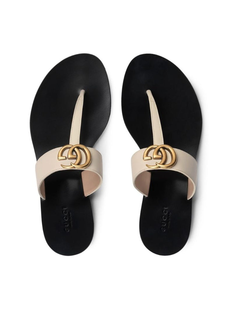White Gg Marmont Sandals